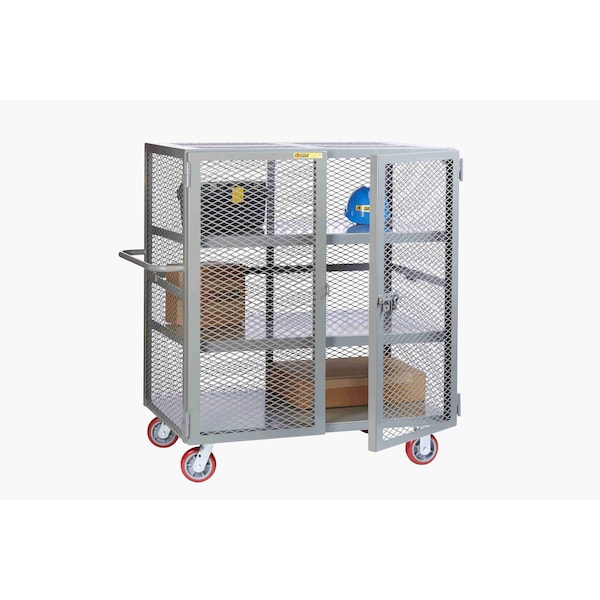 Mobile Security Locker, 36"X72", 2000 lbs., Handle, 2 Center Shelves